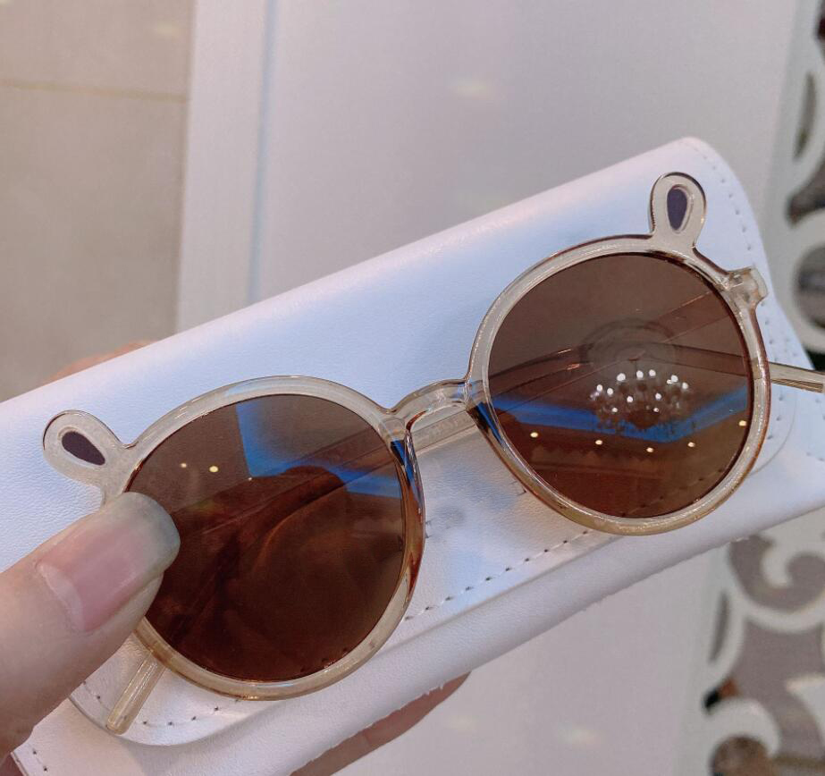 summer Trendy children's travel, cycling sunglasses fashion cute ears round frame glasses transparent cartoon kid boy girl Ski mountaineer beache
