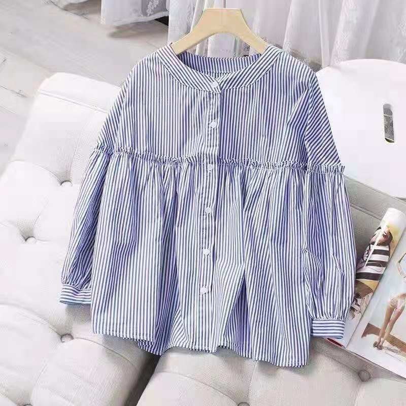 Spring/summer Women Casual Loose Three Quarter Sleeve O-neck Blouse Single Breasted Cotton Linen Patchwork Shirts W325 210512