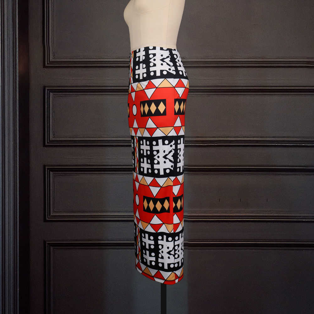 Women Printed Party Skirt High Waist Vintage Office Ladies Elegant Classy Modest Female African Slim Fit Club Event Summer Jupes 210619