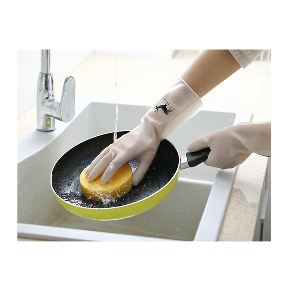 Waterproof Rubber Kitchen Dish Washing Gloves Cleaning Gloves Reusable Household Cleaning Gloves