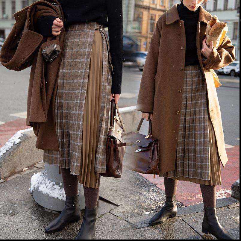 lmq plaid high waist womens skirts pleated streetwear british style long chic vintage ladies bottoms, Black
lmq plaid high waist womens skirts pleated streetwear british style long chic vintage ladies bottoms, Black