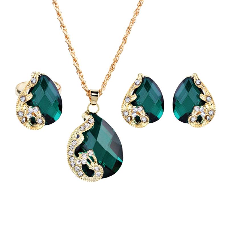 Earrings & Necklace Women Jewelry Set Shiny Water-Drop Shape Rhinestone Ring Gift Peacock Crystal, Silver
Earrings & Necklace Women Jewelry Set Shiny Water-Drop Shape Rhinestone Ring Gift Peacock Crystal, Silver
