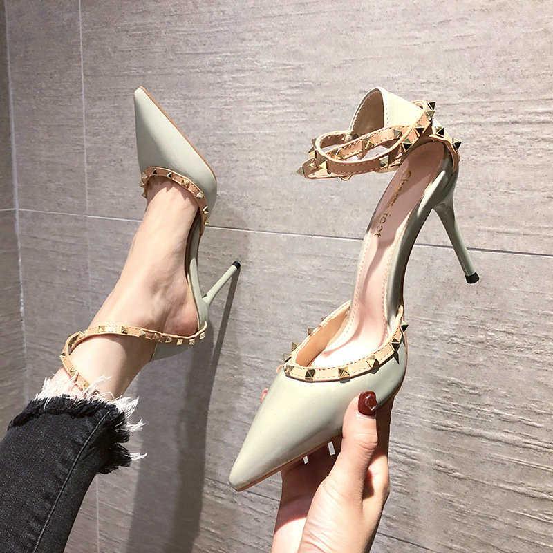 Sandals 2021 Summer Baotou Stiletto Rivet Fashion High Heels Sexy Pointed Female Word Belt, Beige
Sandals 2021 Summer Baotou Stiletto Rivet Fashion High Heels Sexy Pointed Female Word Belt, Beige