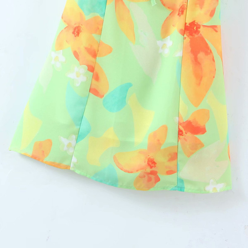 Sexy Women Low-cut High Waist Dress Summer Fashion Ladies Country Style Sweet Cute Female printing Sling Mini 210515