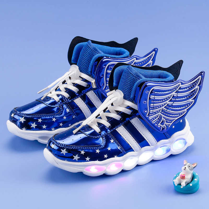 Luminous Sneakers Boy Girl Cartoon LED Light Up Shoes Glowing with Light Kids Shoes Children Led Sneakers Brand Kids Boots P0830