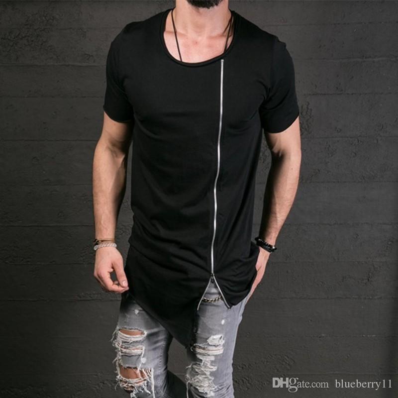 Men's T-Shirts Fashion Show Stylish Long T shirt Asymmetrical Side Zipper Big Neck Short Sleeve T-shirt Male Hip Hop Tee plus size, White
Men's T-Shirts Fashion Show Stylish Long T shirt Asymmetrical Side Zipper Big Neck Short Sleeve T-shirt Male Hip Hop Tee plus size, White