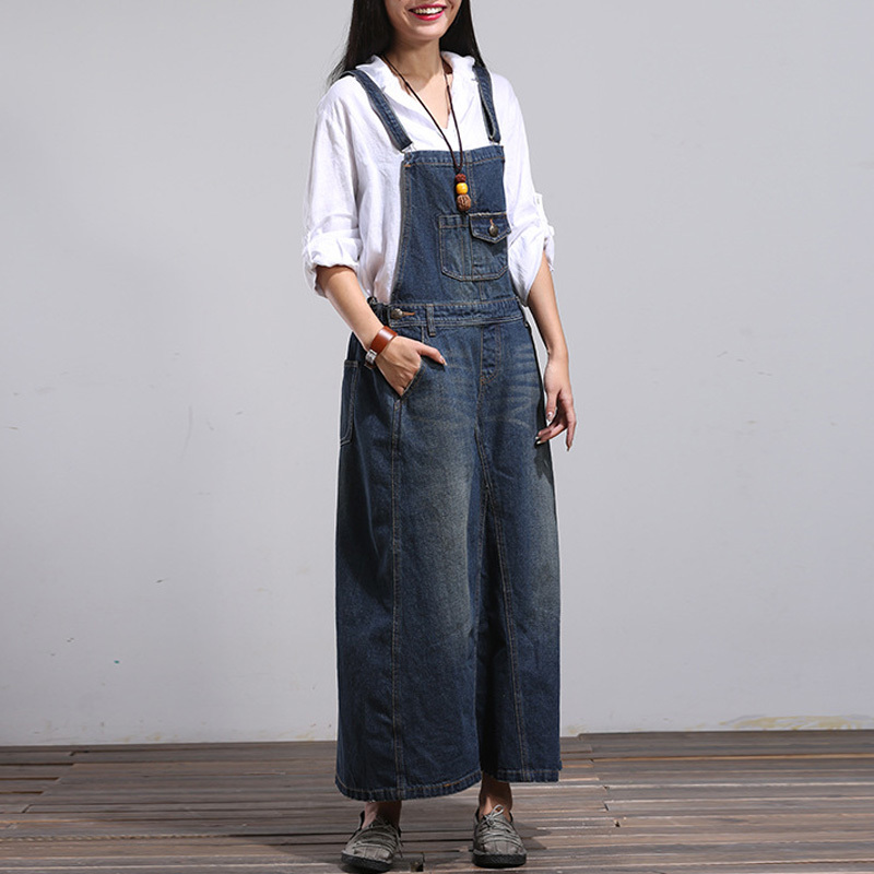 Johnature Women Denim Dresses Sleeveless Vintage Patchwork Spring Solid Color Pockets Female Work-wear A-Line Dresses 210521, Blue
Johnature Women Denim Dresses Sleeveless Vintage Patchwork Spring Solid Color Pockets Female Work-wear A-Line Dresses 210521, Blue