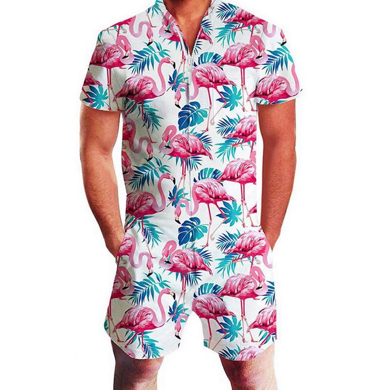 Fashion Men Jumpsuits Summer Casual Button Short Sleeve Playsuit Overalls Hawaii Style Print Rompers Beach Costume Men's Shorts, White;black
Fashion Men Jumpsuits Summer Casual Button Short Sleeve Playsuit Overalls Hawaii Style Print Rompers Beach Costume Men's Shorts, White;black