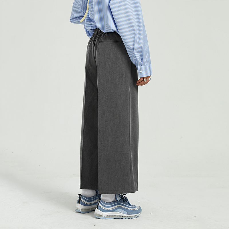 IEFB Men's Trousers Spring Korean Personality Trend Solid Color Medium Waist Ankle-length Wide Leg Casual Pants 9Y5697 210524