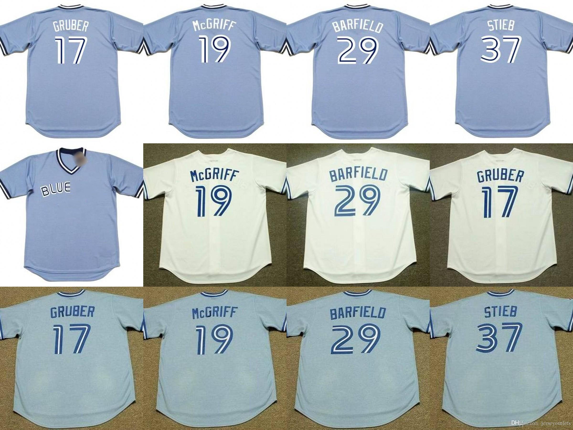 Men 19 FRED McGRIFF 37 DAVE STIEB 29 JESSE BARFIELD 17 KELLY GRUBER Toronto 1999 Baseball Jersey
Men 19 FRED McGRIFF 37 DAVE STIEB 29 JESSE BARFIELD 17 KELLY GRUBER Toronto 1999 Baseball Jersey