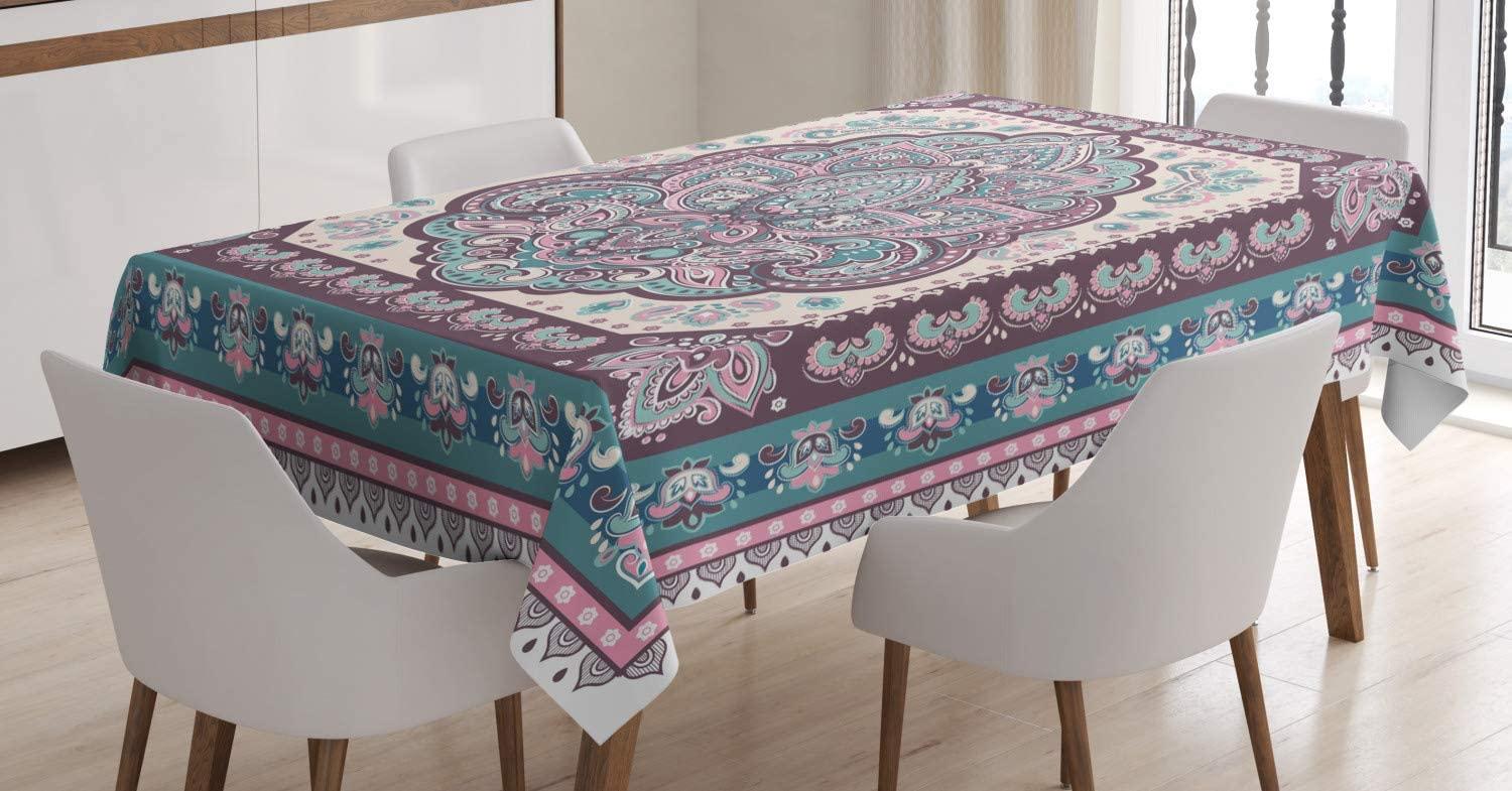 Bohemian Hippie Mandala Paisley Design, Dining Room Kitchen Rectangular Table Cover Cloth
Bohemian Hippie Mandala Paisley Design, Dining Room Kitchen Rectangular Table Cover Cloth