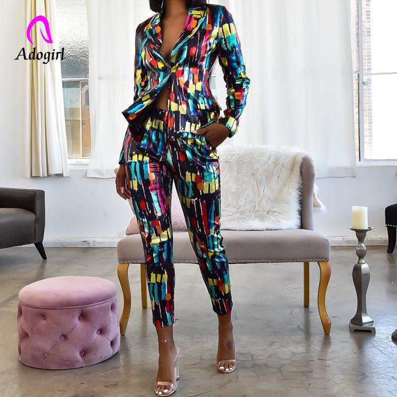 Women' Suits & Blazers Colorful Print Women Blazer Set Sexy And Pencil Pants Matching Night Club Party 2 Piece Autumn Office Lady Outfit, Multi
Women' Suits & Blazers Colorful Print Women Blazer Set Sexy And Pencil Pants Matching Night Club Party 2 Piece Autumn Office Lady Outfit, Multi