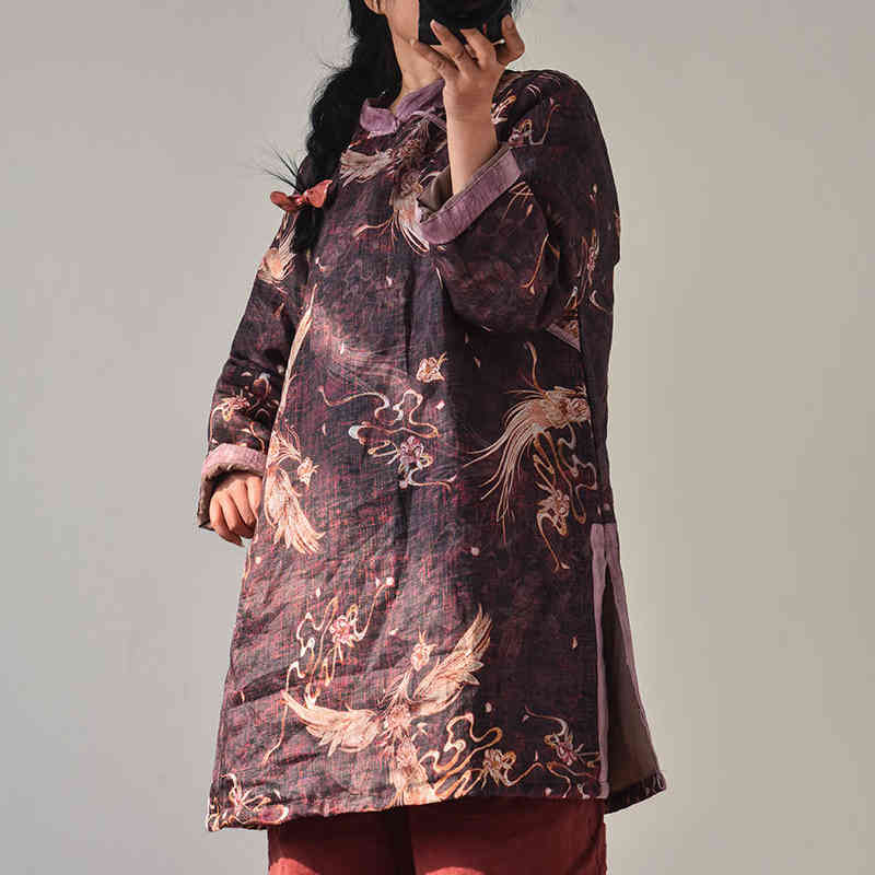 Johnature Women Print Floral Parkas Stand Long Sleeve Cotton Linen Coats Winter Warm Vintage Women Clothes Long Parkas 210521, Black blue
Johnature Women Print Floral Parkas Stand Long Sleeve Cotton Linen Coats Winter Warm Vintage Women Clothes Long Parkas 210521, Black blue