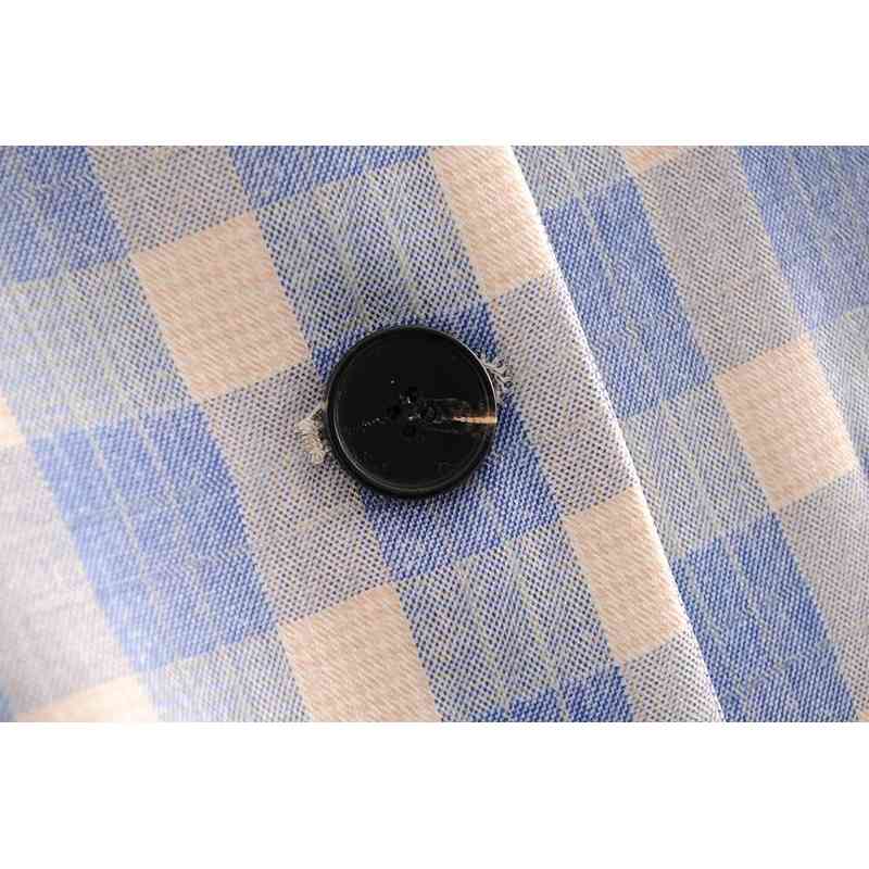 vintage women elegant plaid blazers fashion ladies patchwork jacket suits casual female loose suit girls chic jackets 210430