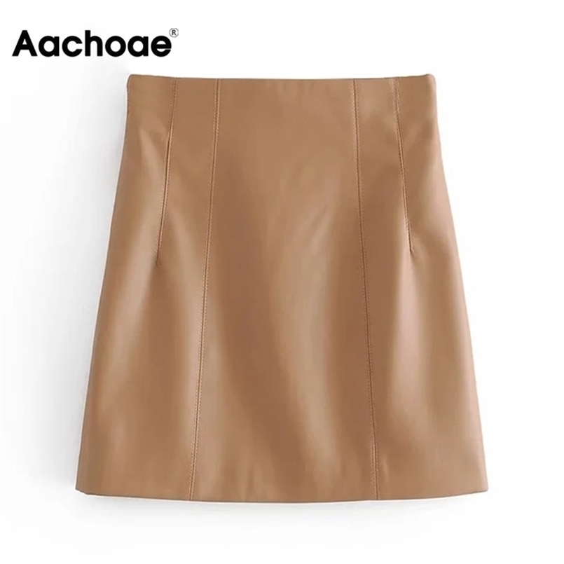 Aachoae Solid Pu Leather Skirt Summer Zipper Fly Elegant A Line Lady Office Wear Mini Women Mujer Faldas 210702, Black
Aachoae Solid Pu Leather Skirt Summer Zipper Fly Elegant A Line Lady Office Wear Mini Women Mujer Faldas 210702, Black