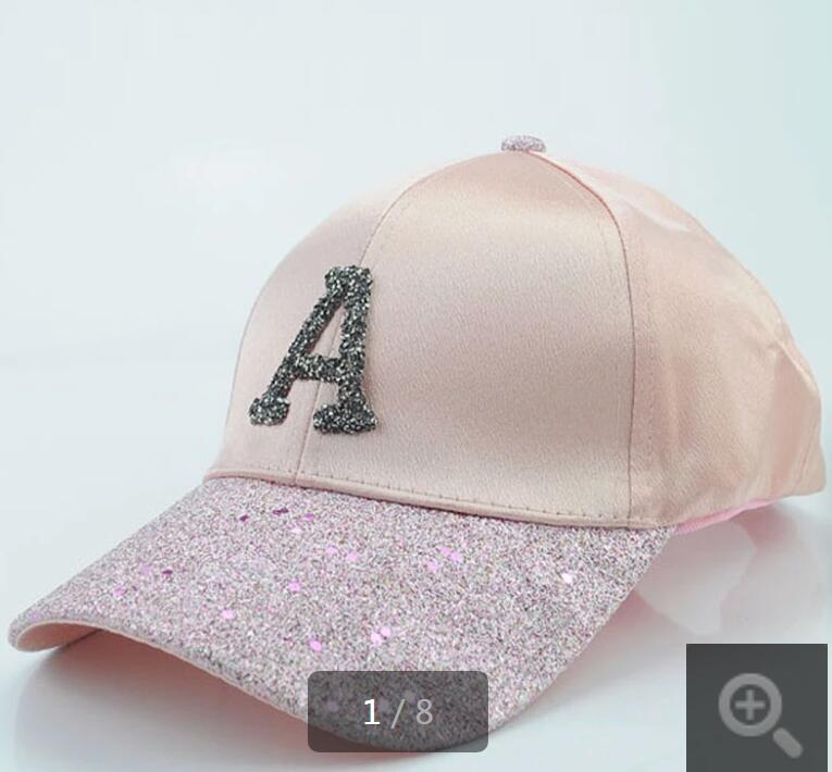 Women's Cap Rhinestone Sequin Letter Baseball Cap Summer Girls Female Snapback Hip Hop Caps Adjustable Sun Hat GC815