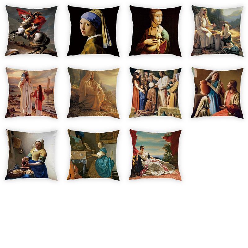 Classical Oil Painting Cushion Cover Portrait Peach Skin Pillow Cases Sofa Bedroom Decorative Soft Covers Home Decor 45x45cm Cushion/Decorat
Classical Oil Painting Cushion Cover Portrait Peach Skin Pillow Cases Sofa Bedroom Decorative Soft Covers Home Decor 45x45cm Cushion/Decorat