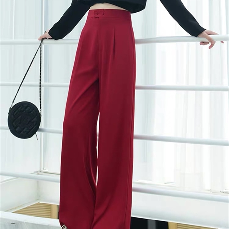 yellow wide leg pants high waist spring summer long pant fashion sweatpants women casual work ches female trouser 210421