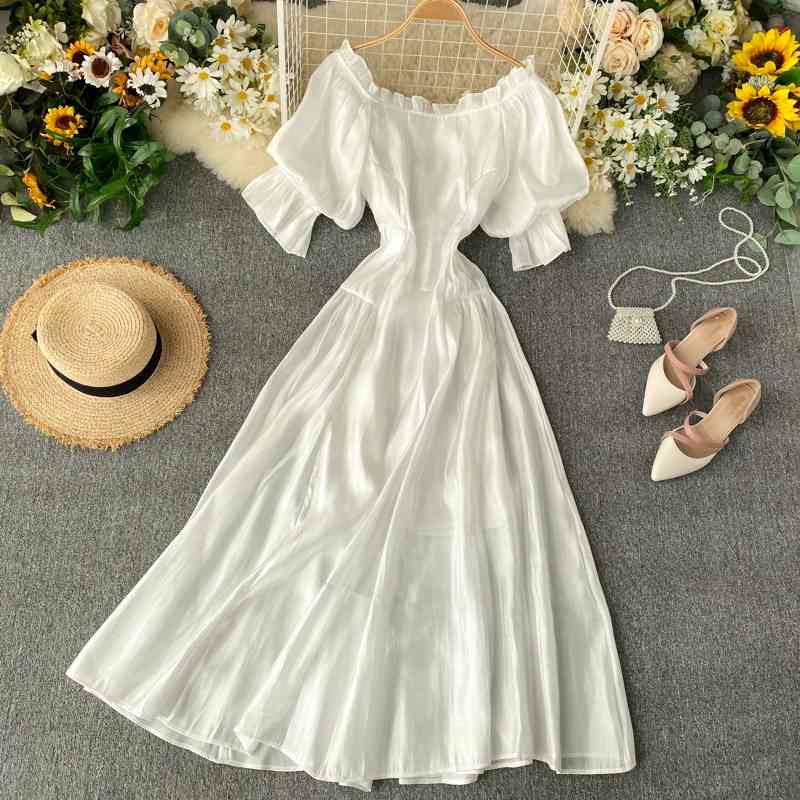 Women White Dress Sexy Off Shoulder Puff Sleeves Elegant Party Summer Ladies Slim Bandage Long Ribe Boho Vestidos Mujer 210602
Women White Dress Sexy Off Shoulder Puff Sleeves Elegant Party Summer Ladies Slim Bandage Long Ribe Boho Vestidos Mujer 210602