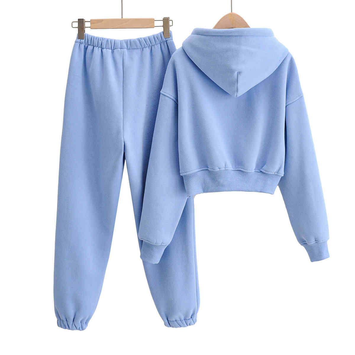 Two Piece Set Women Long Sleeve hooded Hoodie Sweatshirts Sweatpants Pants Jogging Femme Hoodies Tracksuits 210521