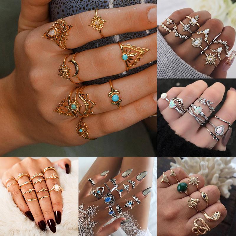 Cluster Rings Vintage Boho Geometric Star Moon Knuckle For Women Crystal Zircon Finger Set Ethnic Style Beach Party Jewelry Gift
Cluster Rings Vintage Boho Geometric Star Moon Knuckle For Women Crystal Zircon Finger Set Ethnic Style Beach Party Jewelry Gift