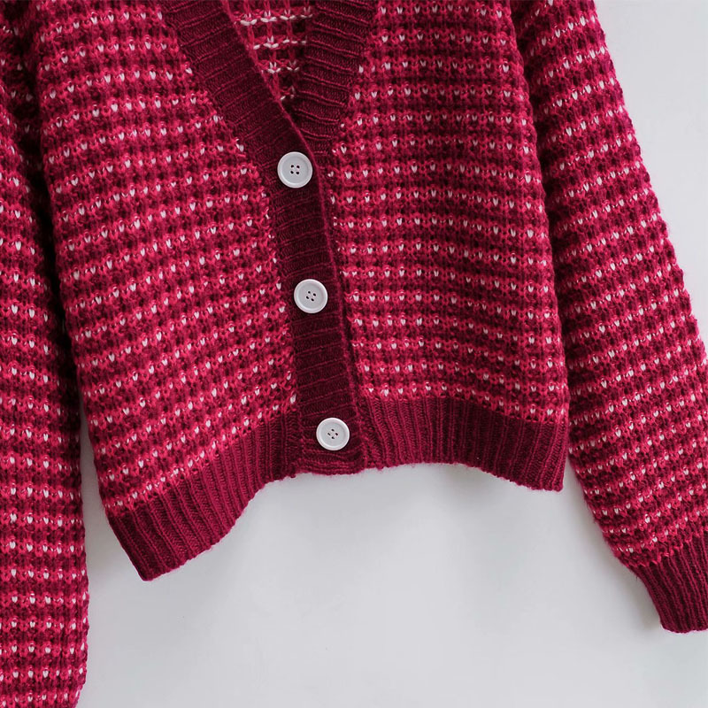 V-neck Single Breasted Long Sleeve Knit Chic Female Cardigan Harajuku Chic Fashion Western Style Autumn Women's Sweater 210507