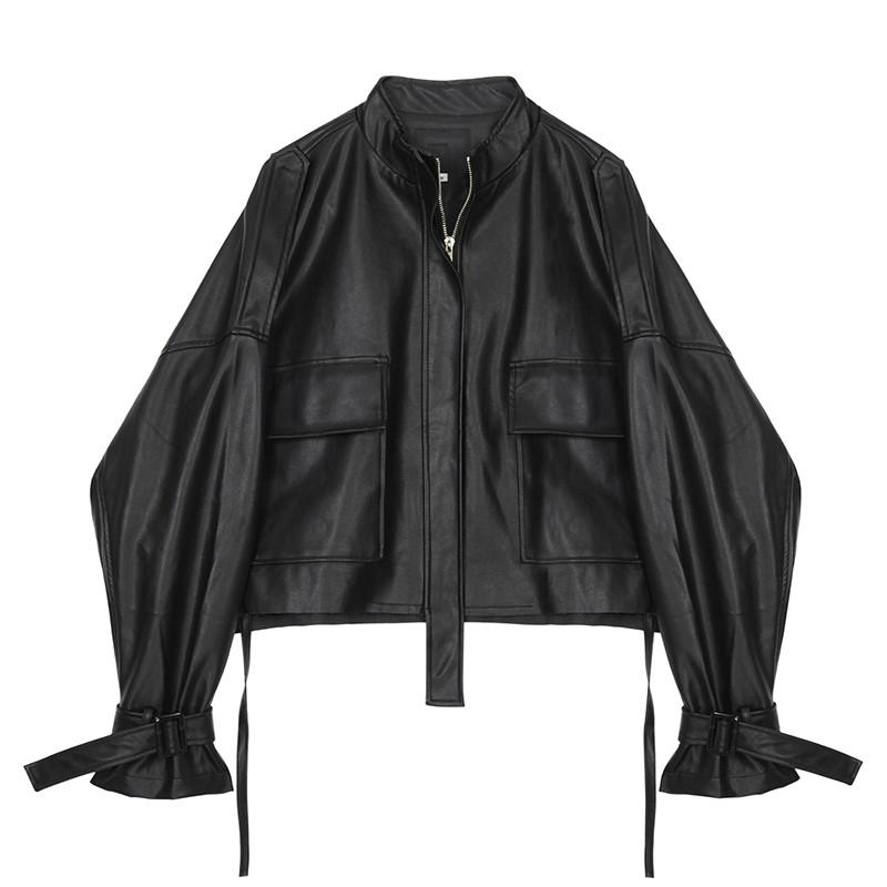 Women' Leather & Faux Trendy Autumn Women Loose Black Short Pu Jacket Casual Female Motorcycle Biker Streetwear Pocket Coat Outwear
Women' Leather & Faux Trendy Autumn Women Loose Black Short Pu Jacket Casual Female Motorcycle Biker Streetwear Pocket Coat Outwear