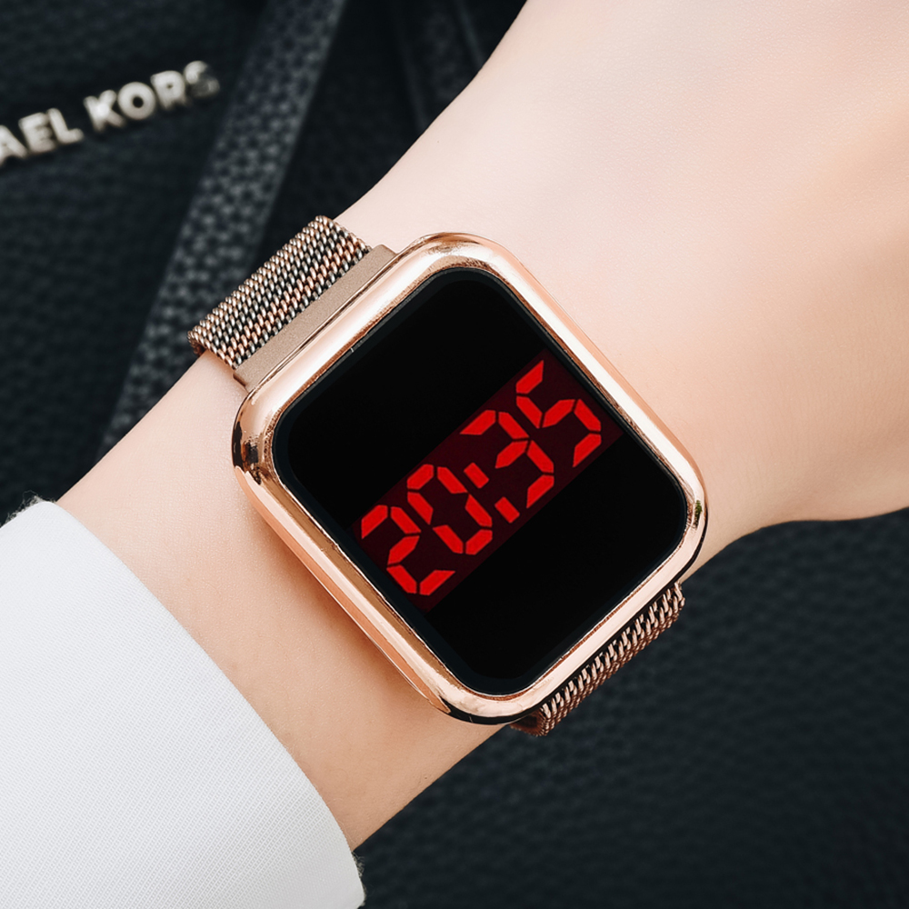 Luxury Square Digital Magnetic Watches For Women Rose Gold LED Ladies Quartz Watch Casual Female Colck reloj mujer Dropshipping, Brown
Luxury Square Digital Magnetic Watches For Women Rose Gold LED Ladies Quartz Watch Casual Female Colck reloj mujer Dropshipping, Brown