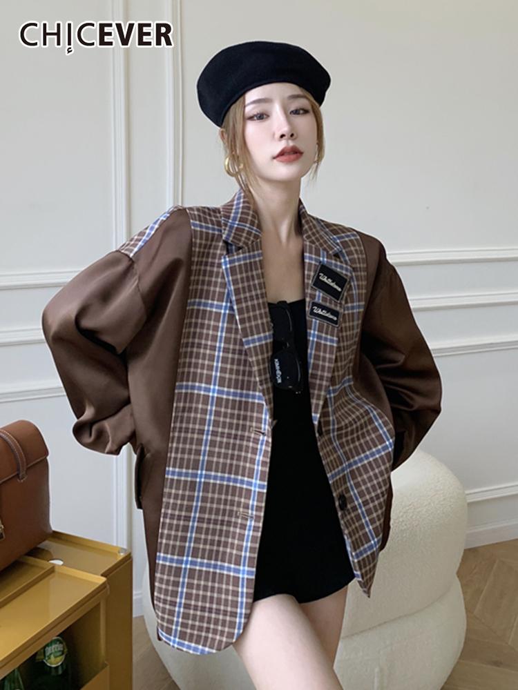 Women's Jackets CHICEVER Casual Loose Colorblock Patchwork Coat Female Notched Long Sleeve Fashion Temperament Coats For Women Autumn 2021, Black;brown
Women's Jackets CHICEVER Casual Loose Colorblock Patchwork Coat Female Notched Long Sleeve Fashion Temperament Coats For Women Autumn 2021, Black;brown