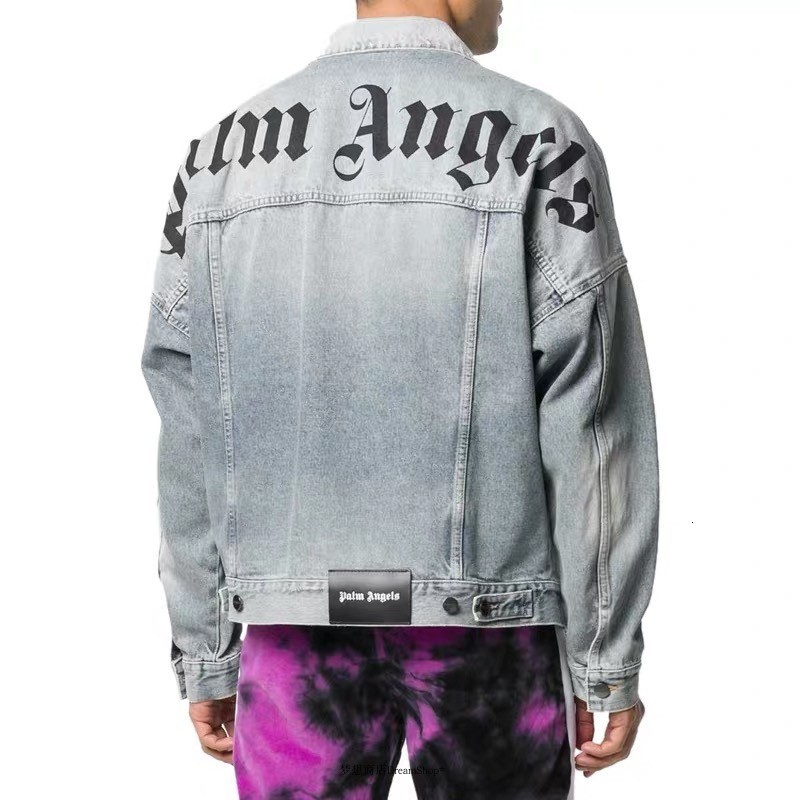 Angel A766 pa2020 palm classic back letter black blue men's and women's loose denim coat, White;black
Angel A766 pa2020 palm classic back letter black blue men's and women's loose denim coat, White;black