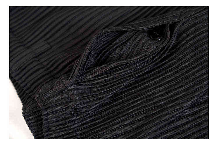 IEFB /men's wear Japanese stretch fold fabric thin style loose wide leg pants straight pleated casual pants for male Y3059 JF150 211112