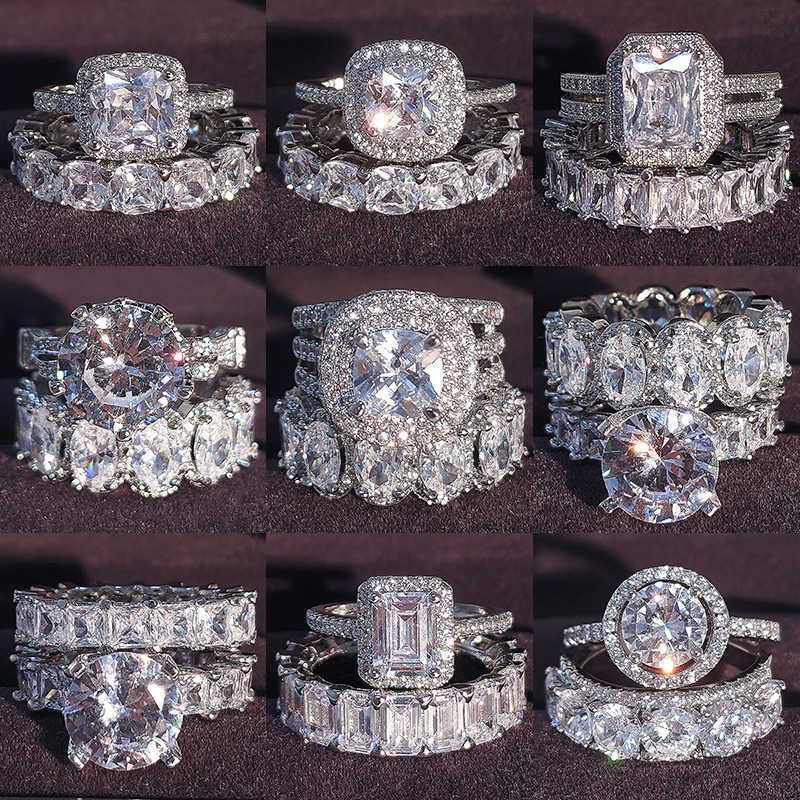 Luxury Real 925 Sterling Silver Oval Princess Cut Wedding Ring Set For Women Engagement Band Eternity Jewelry Zirconia Y23
Luxury Real 925 Sterling Silver Oval Princess Cut Wedding Ring Set For Women Engagement Band Eternity Jewelry Zirconia Y23