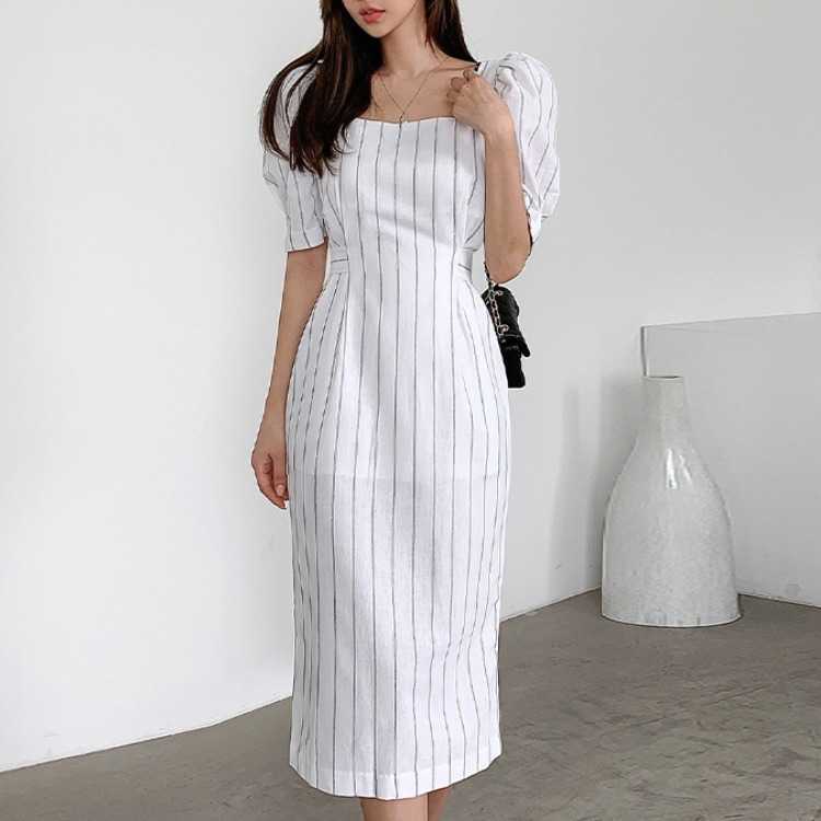 summer ladies slim temperament waist striped dress Sheath Polyester Office Lady Sleeveless 210603, White
summer ladies slim temperament waist striped dress Sheath Polyester Office Lady Sleeveless 210603, White