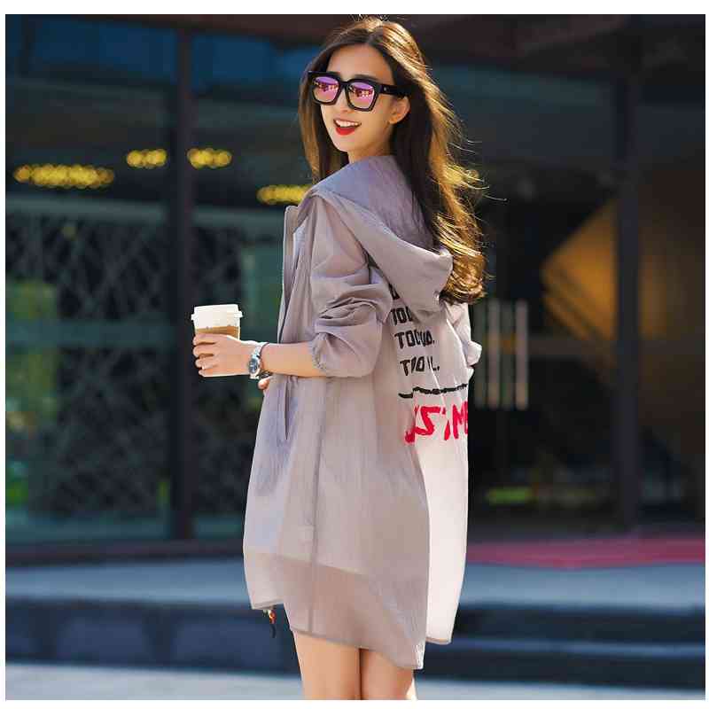 5Xl Plus Big Size Coats Women Spring Summer Style Sunscreen Beach Sun-Protective Clothing Breathable Thin Coat Female A3719 210820