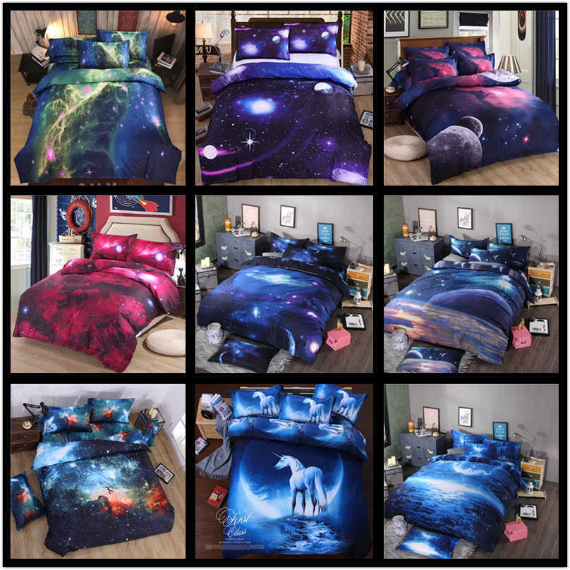 3D 4-piece set 50% cotton bedding star print 4-piece set cheap, White