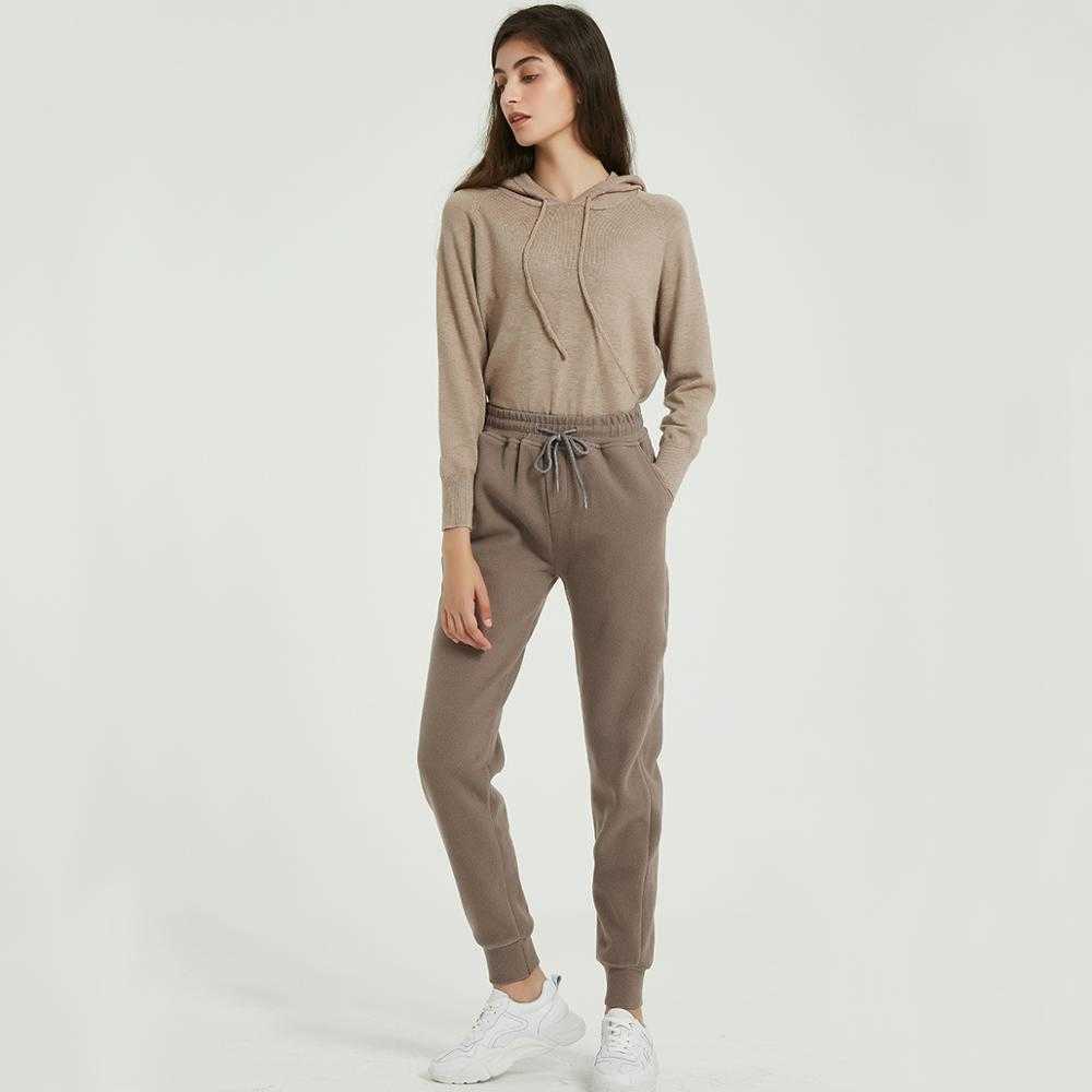 Wixra Women Casual Velvet Pants Winter Lady's Thick Wool Pants Women's Clothing Lace-up Long Trousers 211006
