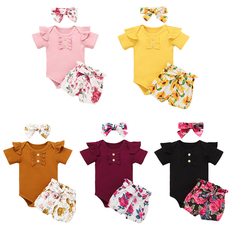 Retail/wholesale baby outfit newborns 3pcs set romper+floral short+headband tracksuits children Designers Clothes Kids clothing sets boutique, See the below
Retail/wholesale baby outfit newborns 3pcs set romper+floral short+headband tracksuits children Designers Clothes Kids clothing sets boutique, See the below
