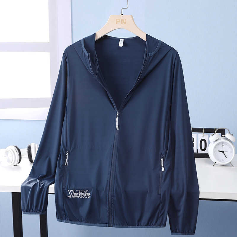 Summer Thin Skin Coats Men Breathable Nylon Sun Protection Ultra-Light Hooded Windbreaker Jacket Men Sportswear Casual Outwear 211009