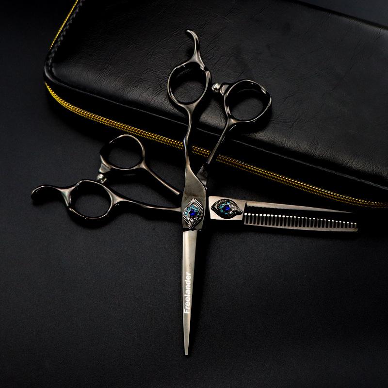 Hair Scissors Professional Feather Gem 6inch Cutting Hairdressing Thinning Shear Barber For free shipping