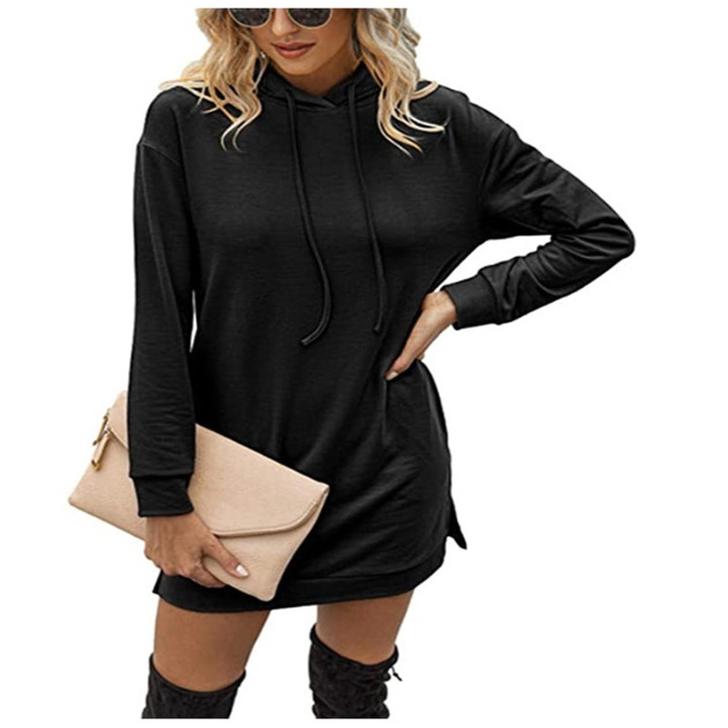 2020 Amazon Autumn New European and American Women's Casual Simple Hooded Long Sleeve Irregular Mid-length Sweater, Black
2020 Amazon Autumn New European and American Women's Casual Simple Hooded Long Sleeve Irregular Mid-length Sweater, Black