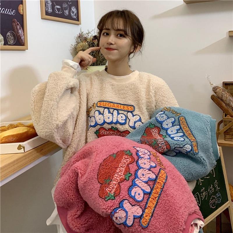 Women' Hoodies & Sweatshirts 2021 Autumn Winter Chic Thicken Lambs Wool Women O-neck Loose Pullover Sweet Print Warm Outwear Woman Tops, Blue(regular)
Women' Hoodies & Sweatshirts 2021 Autumn Winter Chic Thicken Lambs Wool Women O-neck Loose Pullover Sweet Print Warm Outwear Woman Tops, Blue(regular)