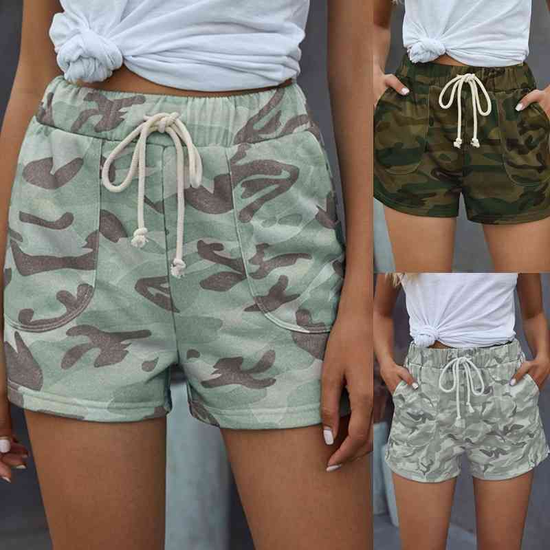 Summer Casual Loose Womens Shorts Camouflage Printing Women Fashion Drawstring Pocket Comfortable Female 210603, Army green
Summer Casual Loose Womens Shorts Camouflage Printing Women Fashion Drawstring Pocket Comfortable Female 210603, Army green
