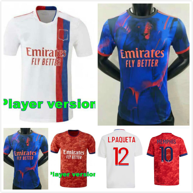 Player version 21 22 Olympique Lyonnais Soccer Jersey home and away JUNINHO REINE-ADELAIDE Maillot CHERKI Dembele TRAORE Aouar Memphis uniforms Lyon, Blue
Player version 21 22 Olympique Lyonnais Soccer Jersey home and away JUNINHO REINE-ADELAIDE Maillot CHERKI Dembele TRAORE Aouar Memphis uniforms Lyon, Blue