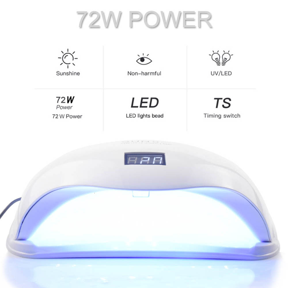 72W SUN5 Pro UV Lamp LED Nail Lamp Nail Dryer For All Gels Polish Sun Light Infrared Sensing 10/30/60s Timer Smart For Manicure T191005