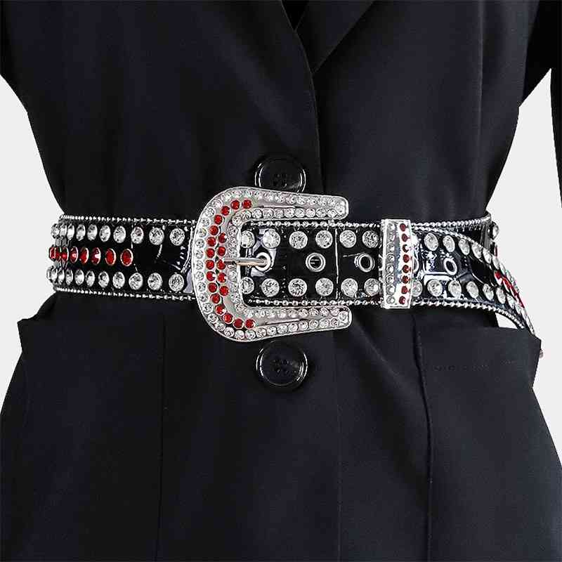 Designer belts 2023 Diamond women's fashion trend punk full diamond black single ring alloy buckle wide belt cool
Designer belts 2023 Diamond women's fashion trend punk full diamond black single ring alloy buckle wide belt cool