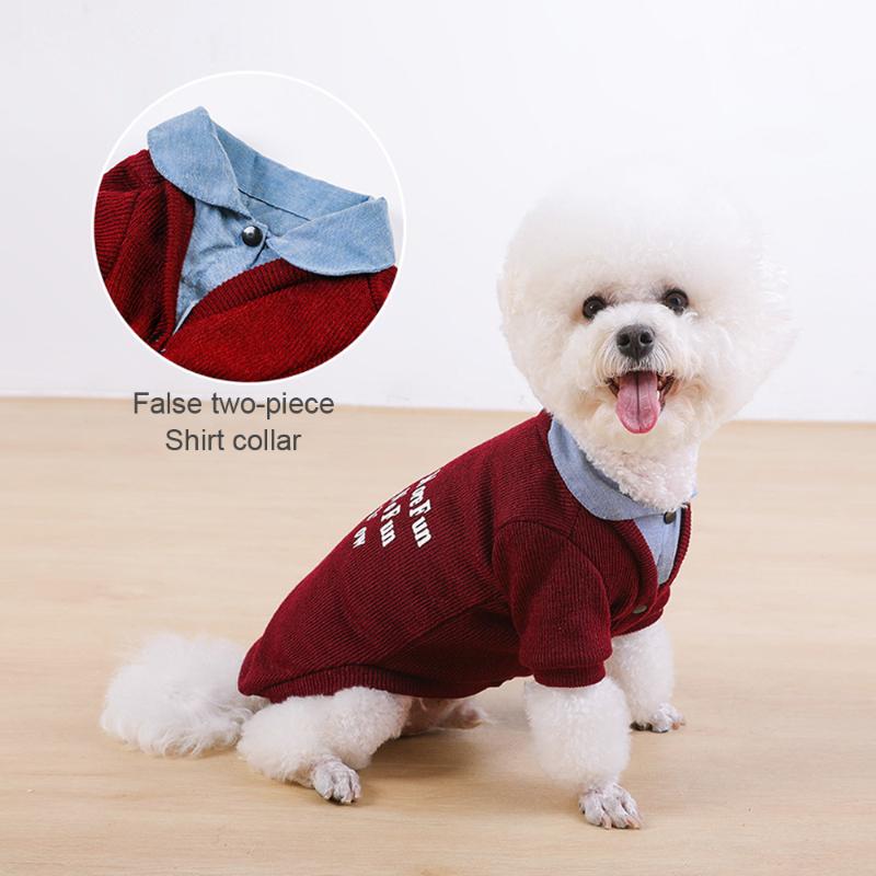 Dog Apparel Clothes Autumn And Winter Models Version Of The Lapel Two-legged Sweater Cat Fake Two-piece Suit For Puppy Teddy
Dog Apparel Clothes Autumn And Winter Models Version Of The Lapel Two-legged Sweater Cat Fake Two-piece Suit For Puppy Teddy