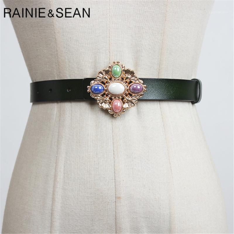Belts RAINIE SEAN Real Leather Belt Female Vintage Metal Buckle Imitation Gem Decoration Waistband Women Designer Brand Ladies, Black;brown
Belts RAINIE SEAN Real Leather Belt Female Vintage Metal Buckle Imitation Gem Decoration Waistband Women Designer Brand Ladies, Black;brown