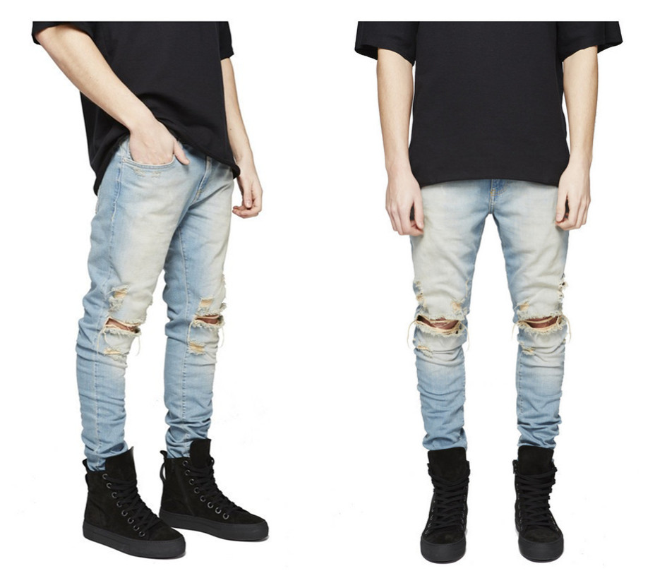 Slim Fit Ripped Man Jeans Men Hi-Street Mens Distressed Denim Joggers Pants Streetwear Hip Hop Jean Knee Holes Washed Destroyed Plus Size Trousers, White 
Slim Fit Ripped Man Jeans Men Hi-Street Mens Distressed Denim Joggers Pants Streetwear Hip Hop Jean Knee Holes Washed Destroyed Plus Size Trousers, White
