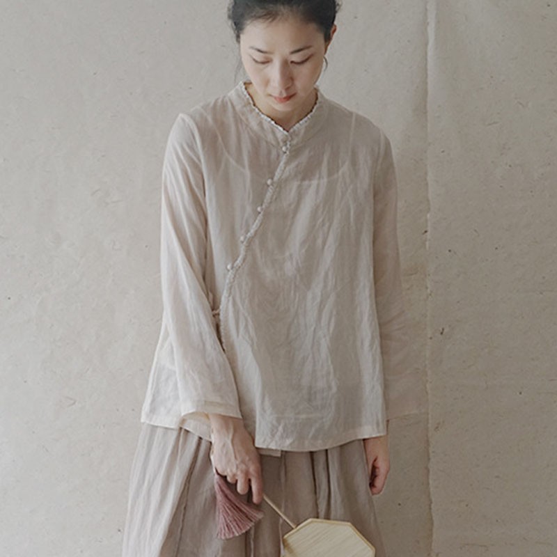 Johnature Loose Leisure 2 Color Stand Nine Quarter Sleeve Cotton Linen Lace Up Shirt Summer Retro All-match Women Tops 210521, Beige
Johnature Loose Leisure 2 Color Stand Nine Quarter Sleeve Cotton Linen Lace Up Shirt Summer Retro All-match Women Tops 210521, Beige