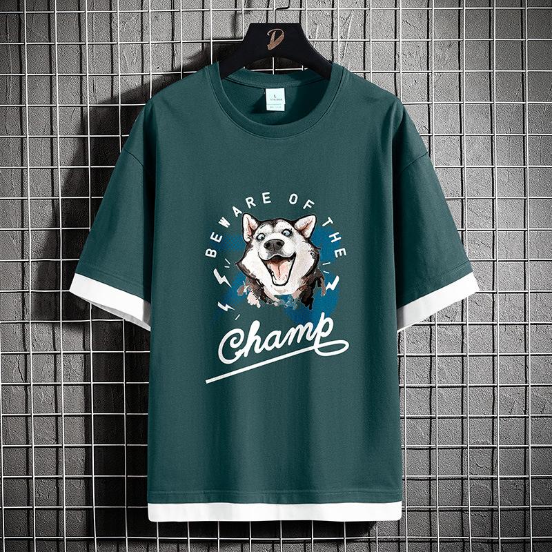 Summer Casual Men's T-Shirts Dog Print Anime All-match Short Sleeve Tees Shirt Trendy Style O-Neck Tshirts Clothing Tops, Blue
Summer Casual Men's T-Shirts Dog Print Anime All-match Short Sleeve Tees Shirt Trendy Style O-Neck Tshirts Clothing Tops, Blue